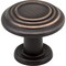 Elements 1-1/4" Diameter Brushed Oil Rubbed Bronze Stacked Ring Vienna Cabinet Mushroom Knob 110DBAC - alternate 1